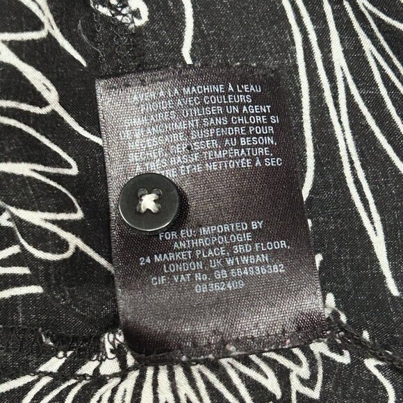 Anthropologie Maeve Womens 3/4 Sleeve Tunic Top Size 4 Black Pintuck Wildbird - Picture 5 of 9